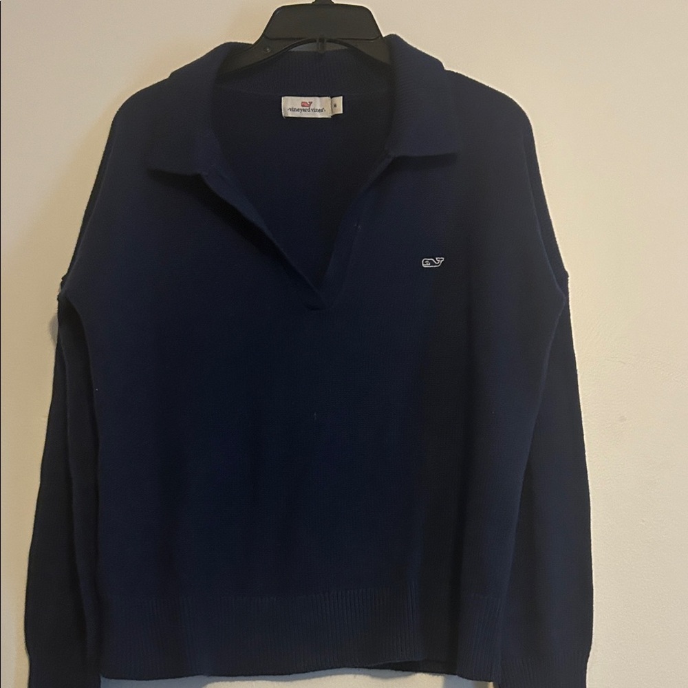 Vineyard Vines- V Neck Collar Waffle Knit Sweater, Size M